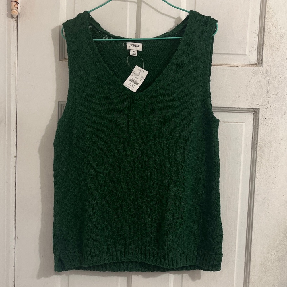 NWT J. Crew women’s Forest Green Knit Tank in size medium